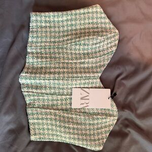 Zara Green and White Houndstooth Bustier